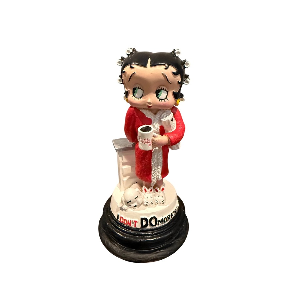 Betty Boop I Don't Do Mornings Figurine NJ Croce 2007 Red Robe Rollers FI 904